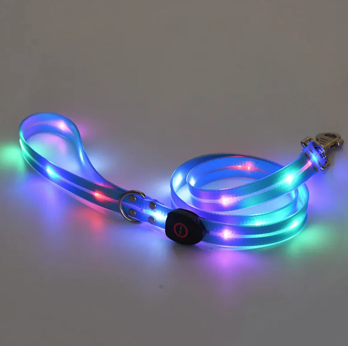 Rechargeable LED Pet Collar with Nylon Leash - PetsAnonymous