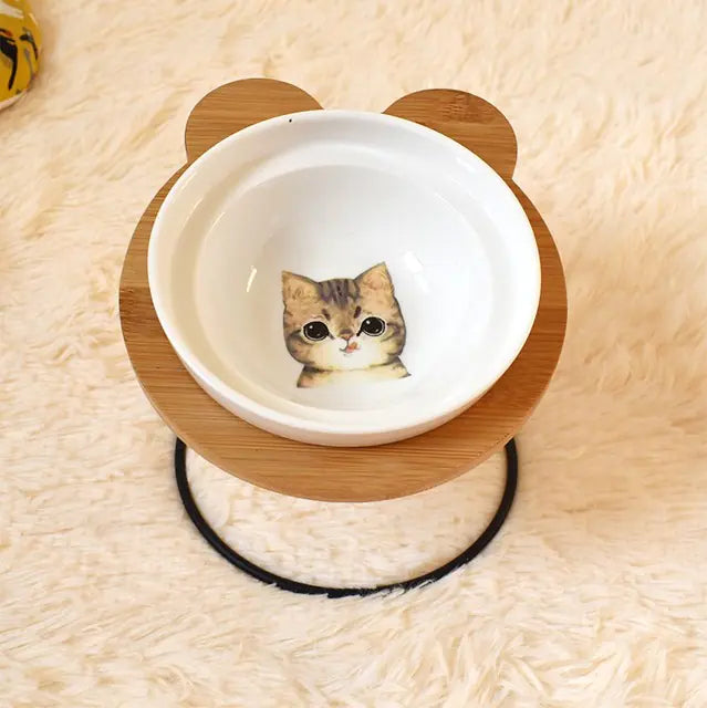 Spine Protection Bowl Holder for Cat Food and Water - PetsAnonymous