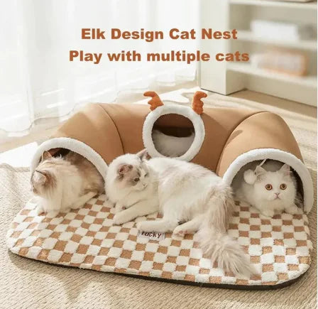 Hide-and-Seek Cat Tunnel Bed - PetsAnonymous