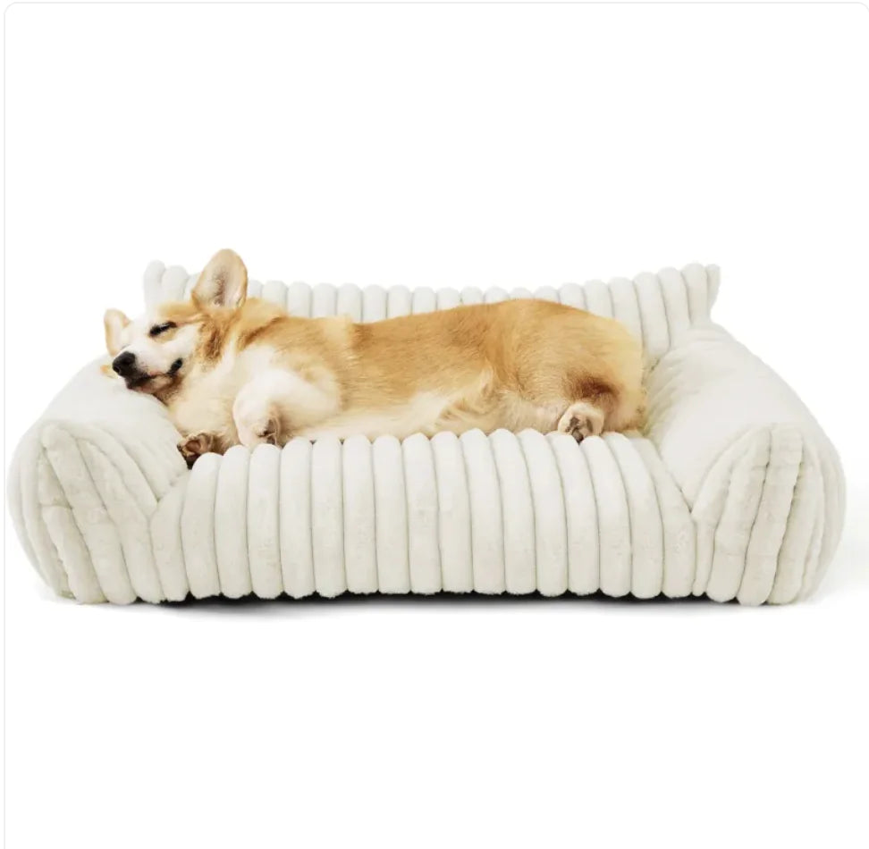 Bedsure Cute Cat Sofa - Soft Corduroy Fleece Pet Bed - PetsAnonymous