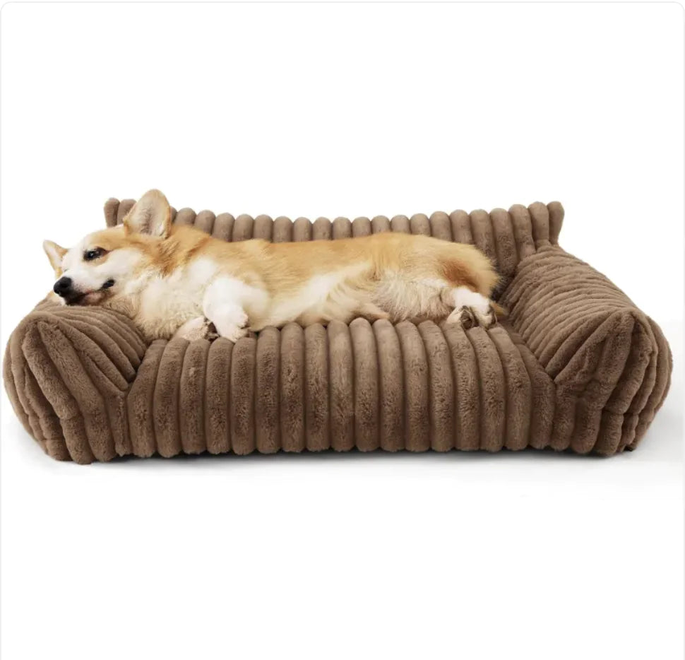 Bedsure Cute Cat Sofa - Soft Corduroy Fleece Pet Bed - PetsAnonymous