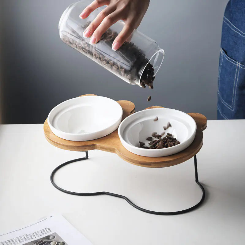 Spine Protection Bowl Holder for Cat Food and Water - PetsAnonymous