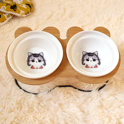 Spine Protection Bowl Holder for Cat Food and Water - PetsAnonymous