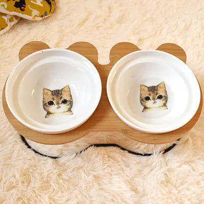 Spine Protection Bowl Holder for Cat Food and Water - PetsAnonymous