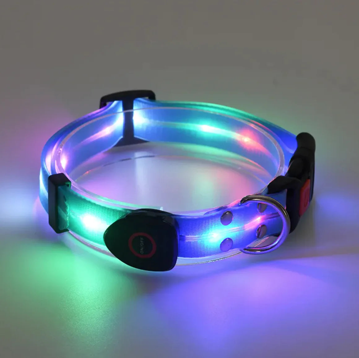 Rechargeable LED Pet Collar with Nylon Leash - PetsAnonymous