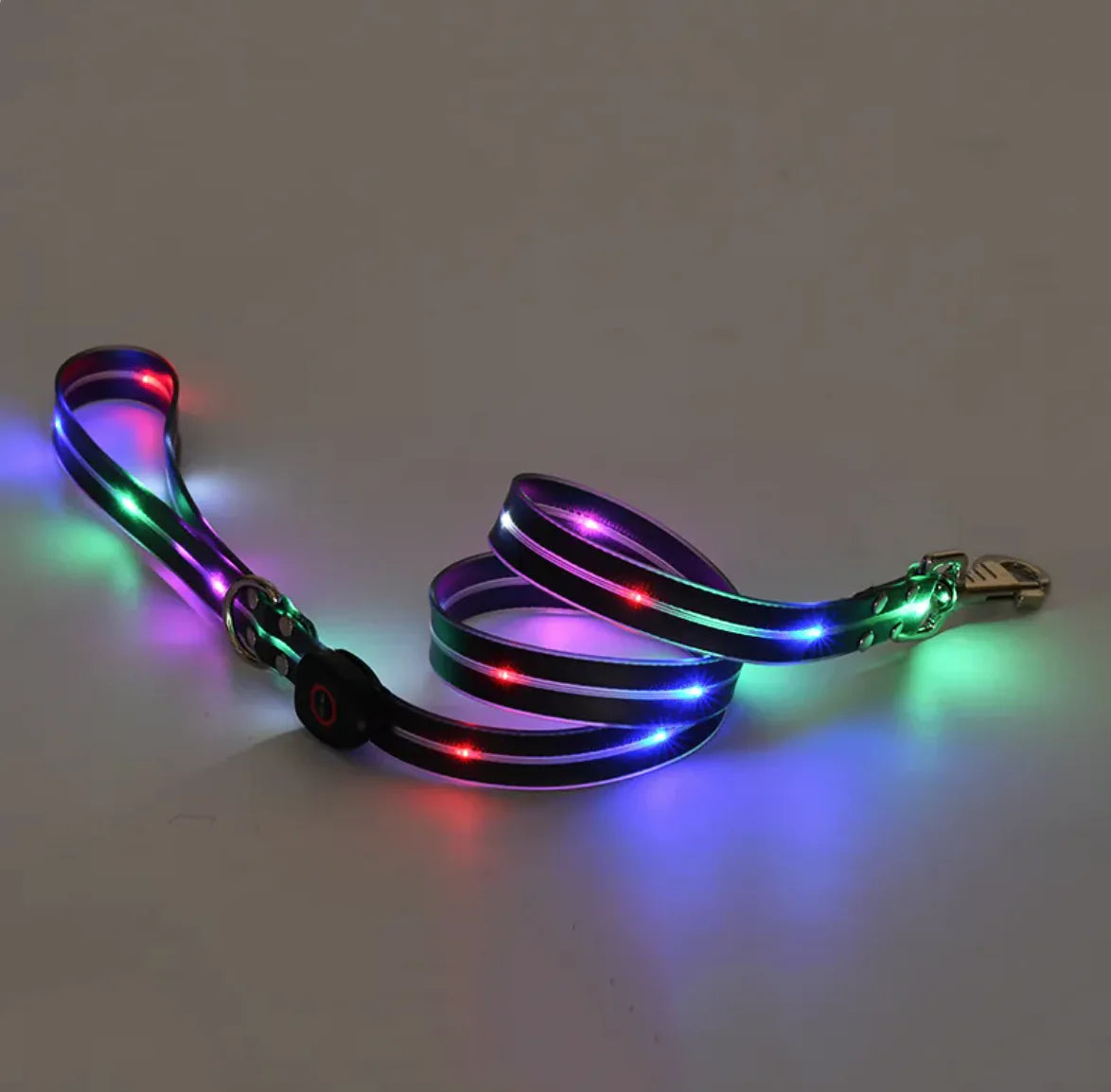 Rechargeable LED Pet Collar with Nylon Leash - PetsAnonymous
